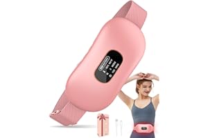 KOURIC Cinturon Menstrual Termico,Almohadilla Termica Dolor Menstrual con Pantalla,Cinturón de Menstruación 5 Ajustes de Temperatura,Cinturón Dolor Menstrual 4 Modos de Temporización,Regalo Mujer-Rosa