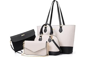 Bagsure Handbag Set, Purse Sets for Women, Tote Bag 4 pcs, Fashion Purse Sets Women's Handbags The Tote Bag Handbags Sets