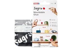 Sugru by tesa - Moldable Multi-Purpose Glue for Creative Fixing and Making, Black, White & Gray, 3 Piece