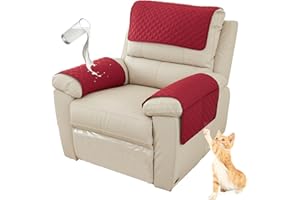 HonunG Sessel überzug,Sesselschoner Mit Armlehnesesselschoner, Sesselschoner,Sofa Bezug,Anti-Rutsch Wasserdicht Waschbar Armkappen Für 1 2 3 Sitzer (Rot,2 Sitzer | 4 STK)