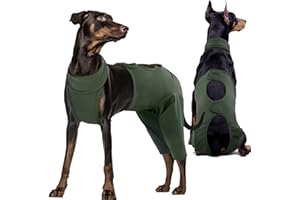 Kuoser Hundebody Nach Op, Hundebody Nach op Body für Hund Kastration Rüde Hündin, Erholungsanzug Hund, Anti-Wundlecken Op Body Hunde, E-Kragen Alternative für Hunde, Hundeschenkel Schutz Bodysuit