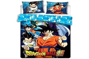 DIFUZED AYMAX S.P.R.L. Dragonball Super - Juego de Cama Infantil (algodón, Funda nórdica de 140 x 200 cm y Funda de Almohada de 65 x 65 cm), diseño de dragón, NI-006DBS-DV