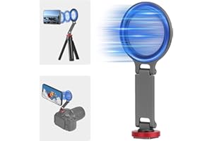BRDRC - Soporte magnético para teléfono con zapata fría, trípode para iPhone, adaptador magnético de cámara con agujero de tornillo de 1/4 pulgadas para DJI Ronin, Samsung, Canon, Nikon, DSLR,
