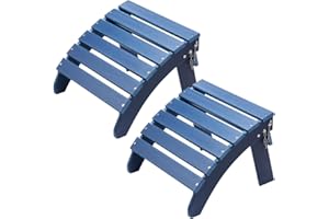 VEVOR 2 PCS Reposapiés Adirondack Plegable de Plástico HDPE 475 x 480 x 350 mm, Reposapiés Adirondack Resistente a la Intemperie para Silla Adirondack para Porches Exteriores, Césped, Patios, Azul