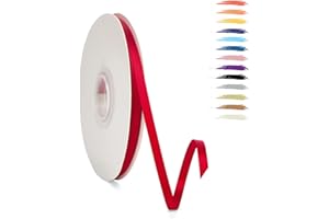 MORAINJAY 6mm Rouge Ruban Satin,0.6cm Ruban Rouleau pour Emballage Cadeaux,95 Mètres Satin Ribbon Roll pour Bouquets,Ballon,Couture,Nœuds,Gâteau,Décoration de Mariage/Anniversaire/Noël/Fête