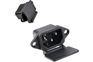 Oiyagai Lot de 10 Connecteurs d'alimentation AC 250V 10A IEC 320 C14, Montage sur Panneau avec Couvercle à Ressort