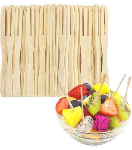BIOZOYG Forchette di Legno per Patatine Fritte Posate Ecologiche Forchette Compostabili di Legno Duro natura I Forchetta Legno Snack Currywurst Stuzzichino Spiedini Festa I 10000 Forchettine 17,5cm