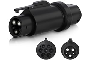 EVPEIWE EV Adaptador de Carga Tipo 2(IEC62196) a Tipo 1(SAE J1772) con Clip Antirrobo, 16A/32A EV Convertidor de Cable de Carga Tipo 2 a Tipo 1 Coche Eléctrico para Vehículos Estándar de EE. UU.
