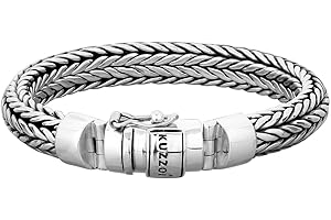 Kuzzoi 19-23 cm, bransoletka męska z litego srebra sterling 925, szerokość 11 mm, 335103 e srebro, colore: srebro, cod. 335103