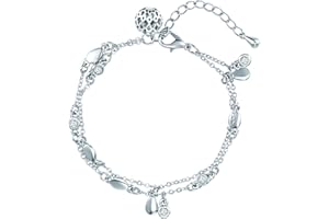 Lulu & Jane Bransoletka damska ozdobiona kryształkami Swarovskiego® biała 18 + 4 cm – bransoletka z zawieszkami kryształowa bransoletka srebrna biżuteria na rękę, 18 centimeters