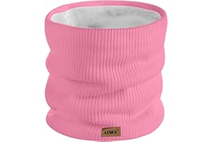 ATNKE Winter Warm Neck Gaiters Thicken Windproof Scarves Dust Face Mask Ski Circle Double Layer Fleece Lined Knit Scarf Gifts for Men and Women