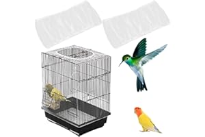 ZUWIJEQ 2 pcs Copertura per Gabbia, coperture universali per gabbie per uccelli, Copertura in Rete, per pappagalli regolabili, rete morbida in nylon, per gabbie per uccelli, Bianco