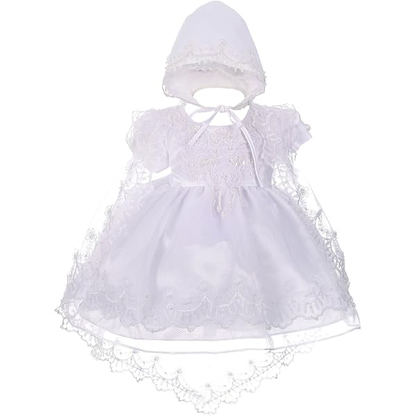 Robe De Baptême Bébé Tricotée Main - Taille 3-6 Mois - Blanche Et Délicate