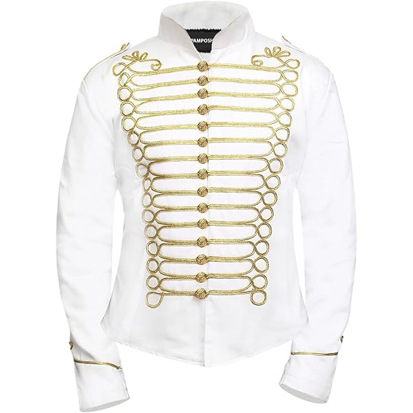 Giacca Militare Gotica Uomo - Stampa Retrò, Colletto Alto, Stile Steampunk E Punk - Foto 13