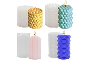 FANGCCC 4 Stück Kerzenformen zum Gießen,Kerzen Selber Machen Set,3D DIY Kerzenform Silikon Kerzen Gießen Formen,Silikonformen Gießformen Silikon Bubble Kerzenform für Kerzenherstellung Handwerk Ornamente