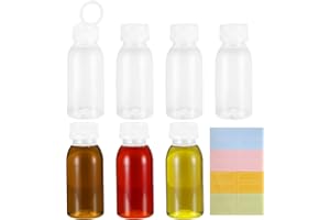 Cbofeixg Empty Plastic Juice Bottles, 7 Pcs 7oz/200ml Reusable Clear Water Bottles Drink Containers with Tamper Proof Seal Lids for Juicing, Smoothie, Milk, Drinking, Coffee Containers Bottles