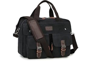 RAVUO Torba na laptopa dla mężczyzn, wielofunkcyjna torba biznesowa na komputer listonoszka wodoodporna płócienna aktówka torba do pracy, podróży, szkoły