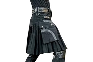 CAXNDYCING Hombres Escocés Kilt Hombres Tradicional Kilt Individualidad Vintage Casual Falda Escocesa Hombre Tartán Utility Kilt Táctico Cargo Kilt