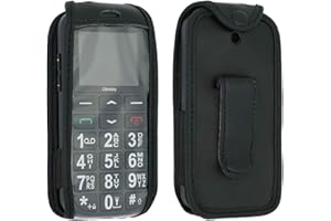 caseroxx Ledertasche mit Gürtelclip für Uleway G180 Seniorenhandy in schwarz – robuste Handy-Tasche mit Sichtfenster & Gürtelclip aus Echtleder, ideal für Beruf, Freizeit, Outdoor & sicheren Transport