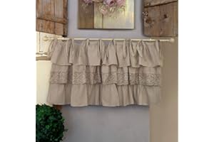 AT17 Mantovana Shabby Chic con balze Etoile New Crochet Collection 130 x 60 cm Colore Tortora