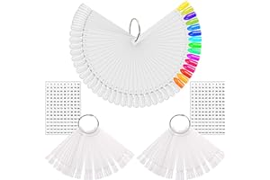 150 Stück Nail Art Tips Ring Stick, KINGMAS Transparent Farbe Karte Platten Nagellack Display Ring Sticks, Nagel Salon Übungen Display Nail Tips
