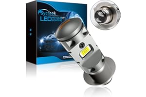 Sycreek Lampadina P15D LED per Moto, 30W 2200LM 6000k Bianco Hi/Lo Beam Motorbike Headlight DC12V, 1 pezzo