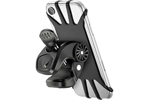 Glangeh Support Téléphone Vélo, Support Telephone Moto Universel Réglable 360° Rotation Anti-Vibrations en Silicone Compatible avec iPhone 16 Plus/15 Pro Max, Galaxy et Autre Appareils 4,7-6,8"