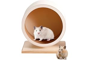 Chingcoo Hamsterrad Holz 15 cm, Leises Laufrad für Hamster, Zwerghamster, Degus & Rennmäuse, Sicher & Stabil mit Ersatz-Korkstreifen, Tierfreundliches Kleintier Laufrad Zubehör