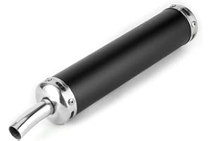 BEDIFFER Silenciador de escape 20 mm / 0, 8 pulg .Piezas modificadas de acero inoxidable para motocicleta de 2 tiempos (negro)