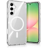 Coverzone Samsung Galaxy A55 5G ile uyumlu Şeffaf Kılıf MagSafe Uyumlu G&uuml;&ccedil;l&uuml; Mıknatıslı Wireless Şarj Destekli Crystal Clear 