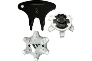 Golf Shoe Spikes,20 Pcs Golf Spikes Replacements with 1 Pcs Golf Shoe Cleats Wrench Easy Installation Second Generation (White Grey) LONGKUN