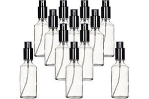 YIZHAO Bottiglie Spray Vetro 50ml, Trasparente Spruzzino Nebulizzatore Piccolo, per Olii Essenziali, Profumo, Pulizia, Cosmetici, Viaggio, Farmacia - 12 Pcs