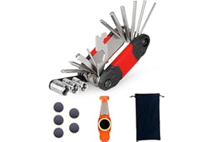 JINGTOPS Kit D'outils de Réparation de Vélo 16 en 1, 2024 Kit Reparation Pneu Velo, Ensemble D'outils de Vélo Pliable Accessoire Velo pour Activités de Plein Air,Sports,Camping,Voyages