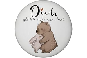 ‎SPEECHEESE Hase und Bär Magnet rund mit Spruch Dich Geb‘ ich Nicht mehr her Paar Liebe Partner Valentinsgeschenk süß Herz Umarmung