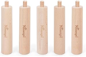 Niteangel Juego de zancos de haya para elevar y ajustar de forma segura la serie de laberintos o plataforma de rueda de hámster (juego de 5 zancos extendidos (5.1 pulgadas de altura)