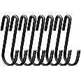 ESFUN 30 Pack Heavy Duty S Hooks Black S Shaped Hooks Hanging Hangers Pan Pot Holder Rack Hooks for Kitchenware Spoons Pans Pots Utensils Clothes Bags Towels Plants