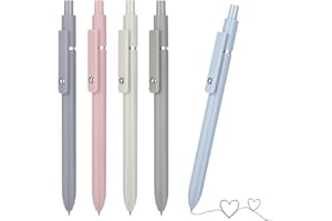 JIANTA Długopisy żelowe szybkoschnące 5 sztuk, cienka końcówka 0,5 mm, miękkie długopisy do pisania - Morandi