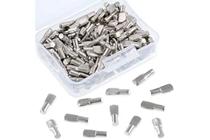 SWPEET Lot de 150 supports d'étagère de 5 mm, en forme de cuillère nickelée, parfaits pour armoire, centres de divertissement