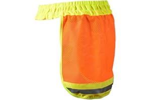 PHILSP Sun Hat Safety Hard Hat Helmet Neck Cover Reflective High Visibility Mesh Sun Protector Orange