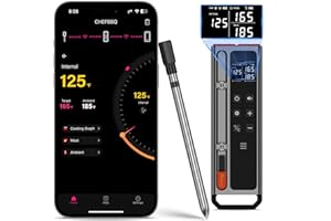 FILEEYN Termómetro para Carne Inalámbrico con 500FT Bluetooth Termometro Carne con Display LCD, Con Funzione Timer e Sveglia, Termometro Alimentare per Griglie, Forni da Cucina