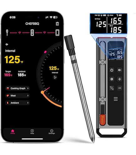 Thermomètre BBQ Sans Fil BBQ-Toro TempTender - Bluetooth, Appli, 2 Capteurs (-10°C à 300°C) - Pour Viande Et Cuisson - IP67