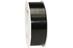 PRÄSENT C.E. PATTBERG Cinta regalo color negro, 91 m de cinta embalar para rizar, 40 mm ancho para manualidades, decoración y envolver regalos para cualquier ocasión