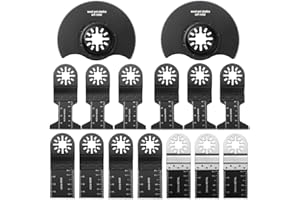 Lames de Scie Oscillante, STARVAST 15 pcs Outil Multi-Usage Lames Mélange kit de lame de Scie avec Trous de Universel Outil Multifonction Oscillant Accessoires Coupe General Muiti-Tool