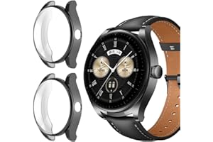 Niboow Etui [2 sztuki] do Huawei Watch Buds, z osłoną ekranu, elastyczne tworzywo TPU, odporne na wstrząsy, odporne na zarysowania, etui do Huawei Watch Buds - czarne + czarne