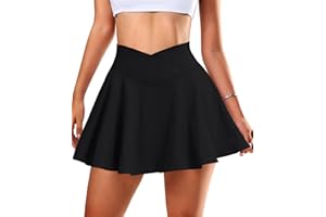 Navneet Jupe Short Femme avec Short Poches Mini Jupe Culotte Courte Taille Haute Golf Pickleball Rave Sexy Chic Skirt