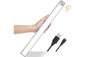 EverBrite Under Cabinet Light Motion Sensor 70 LED, 2400mAh Li-ion Battery USB Rechargeable, Wireless Under Counter Lighting, Ultra Thin LED Light for Closet, Cabinet and Hallway