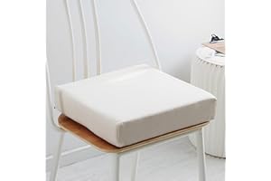 Judy1980 Memory Foam Chair Pad RemovableThick Chair CushionLuxury Large Seat Pads Non Slip Seat Cushion for Dining Garden Office Kitchen,（40x40x8cm,Off white）