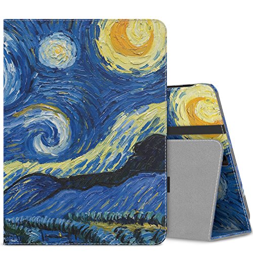 MoKo Samsung Galaxy Tab S3 9.7 Hülle - PU Leder Ständer Schutzhülle Smart Case Cover mit Stift-Schleife / Standfunktion und Auto Sleep / Wake Up Funktion für Samsung Galaxy Tab S3 9.7 Zoll (2017) SM-T820 / T825 Tablet, Sterne Nacht