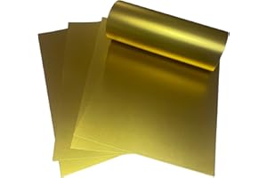 ASENME Cartulinas de aluminio, paquete de 10 unidades A4, 250 gramos Cartulinas (Dorado Mate, A4/10 Unidades)