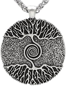 Wikinger Mittelalter Baum des Lebens nordischen Anhänger Halskette Antik Silber